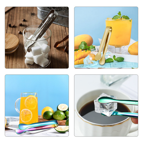 Factory direct sales stainless steel ice clip bar bartending restaurant kitchen food ice grain coffee sugar cube 304 ice clip