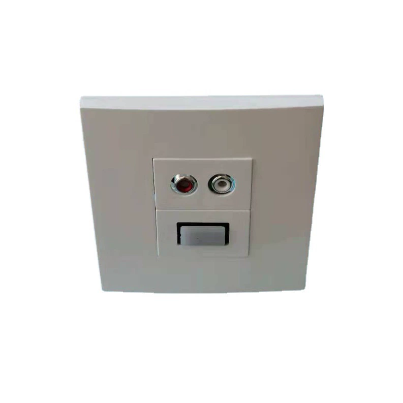 Type 86 two -bit with 128 HDMI free welding red white lotus audio module multimedia wall socket panel