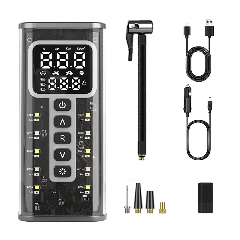Автомобильный беспроводной надувной насос портативный многофункциональный надувной насос двойной цифровой дисплей насос интеллектуальный автомобильный надувной насос