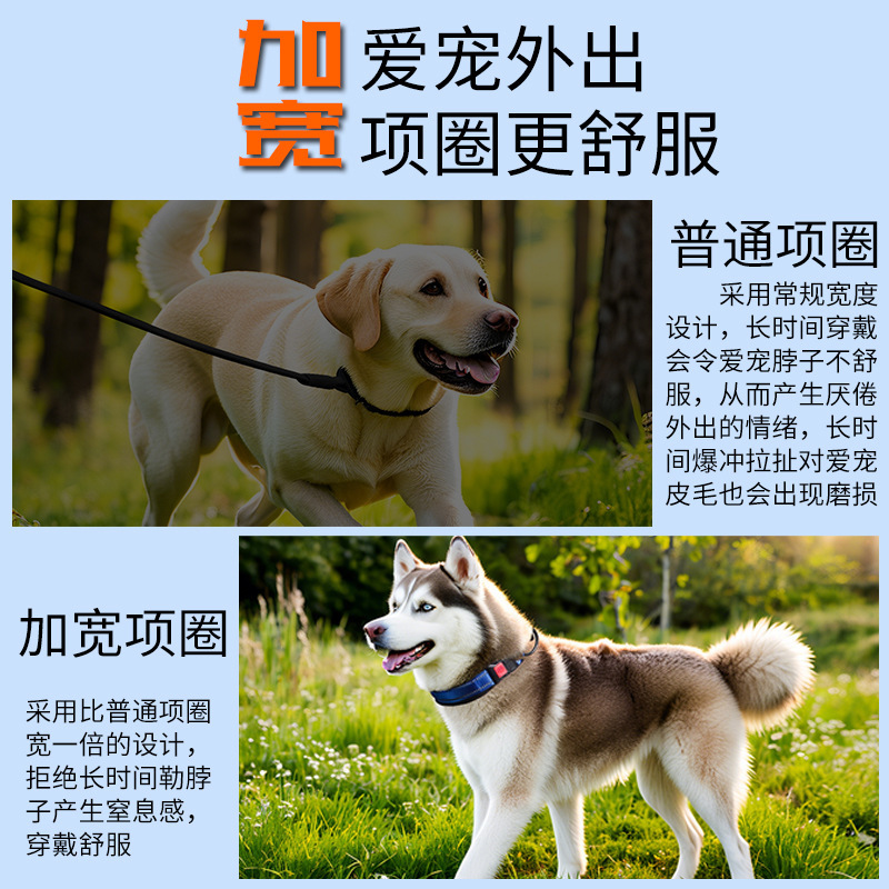 국경 간 애완 동물 목 중형 및 대형 개 편안한 통기성 개 목걸이 안티 브레이크 개 견인 용품