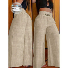 R 37718 High Waist Elastic Wide Leg Pants ���Ÿ����������ȿ�