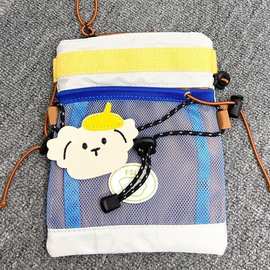 可爱卡通露营风单肩包水杯收纳袋包手机包自行车筐收纳包骑行挂包