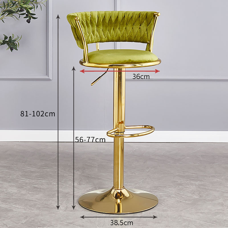 Silla de bar de lujo ligera, taburetes altos, silla de respaldo para el hogar, silla de cajero giratoria y silla de elevación de la recepción. image 14