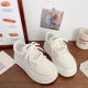 Height-Increasing Thick-Soled White Shoes for Women 2025 New Popular Niche Casual Bread Shoes Versatile Fashionable Student Sneakers