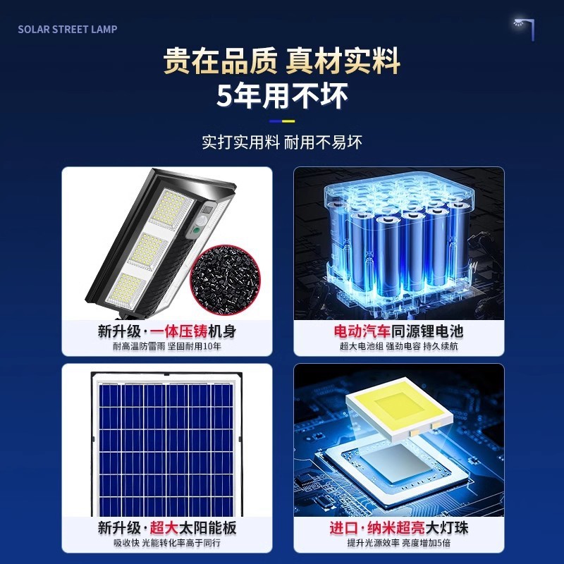 LED太陽エネルギー屋外充電庭灯家庭用新農村庭人体誘導街灯工事照明灯|undefined