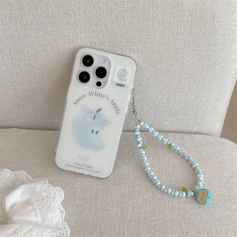 Simple, pequeño, fresco, azul, Apple, para iPhone16, funda para teléfono móvil 15ProMax cadena 14/13 nuevo 16Pro