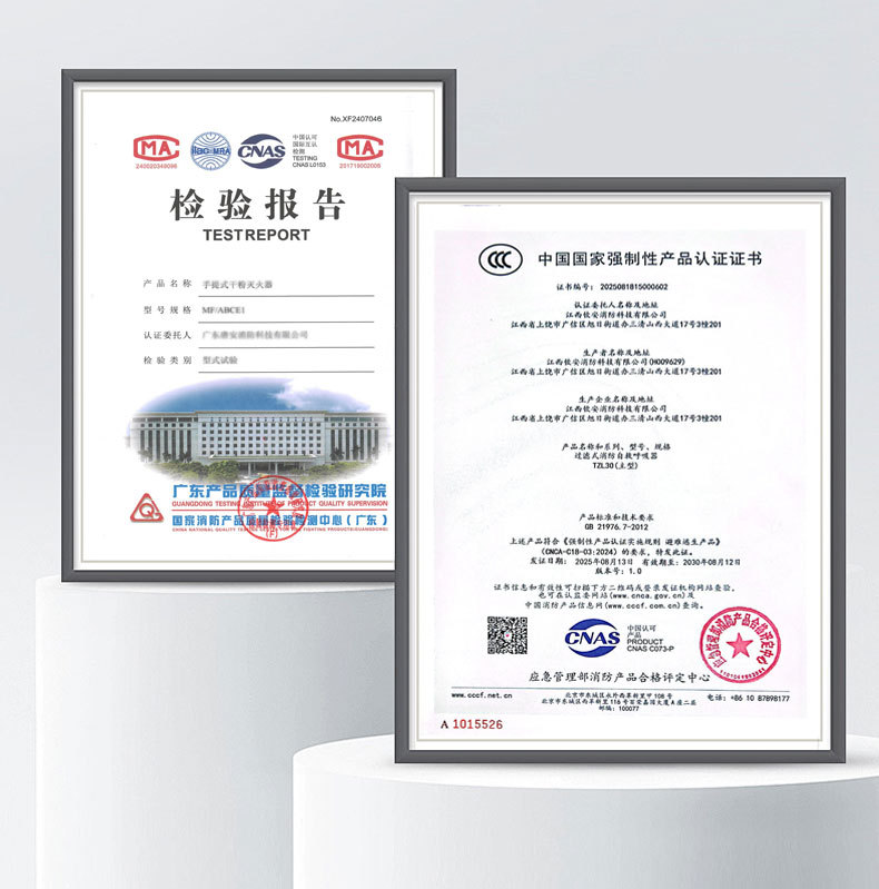 Portable 1kg dry powder fire extinguisher for car and home use, certified for regular fire inspection and annual review