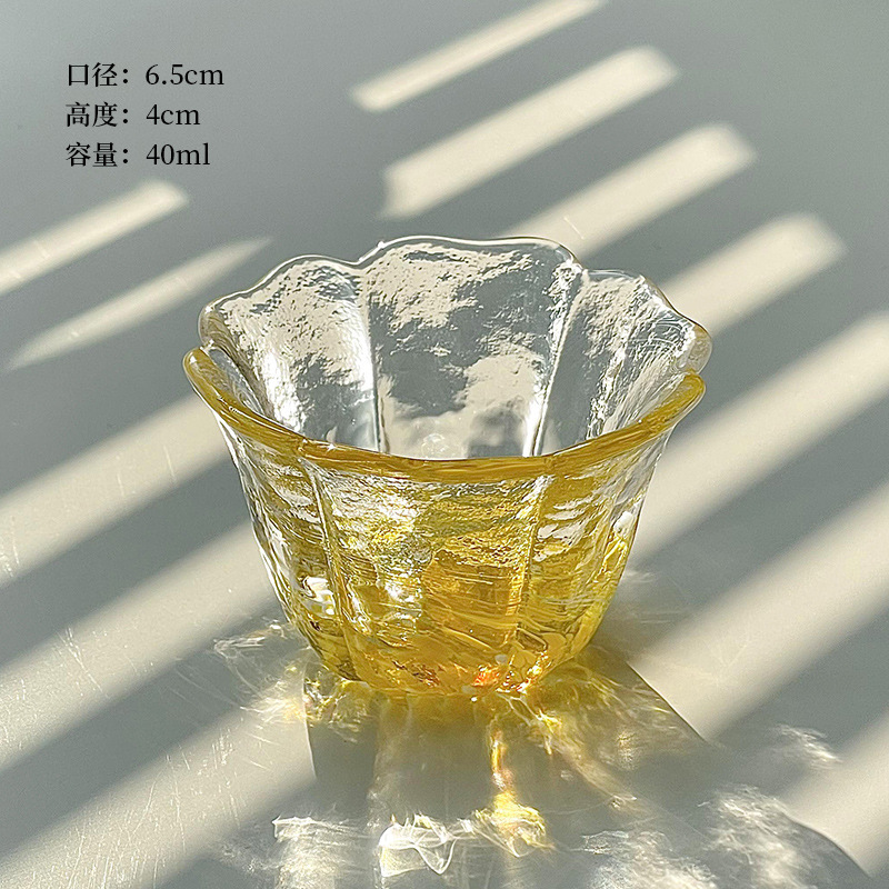 Taza de sake de color esmaltado set Jiugong estilo japonés taza de té mini taza de vino de vino de vino de vidrio