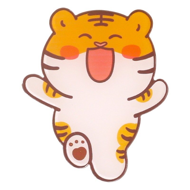 2022 año del tigre de acrílico broche lindo dibujos animados Pequeño Tigre expresión ropa colgante Snap accesorios Decoración