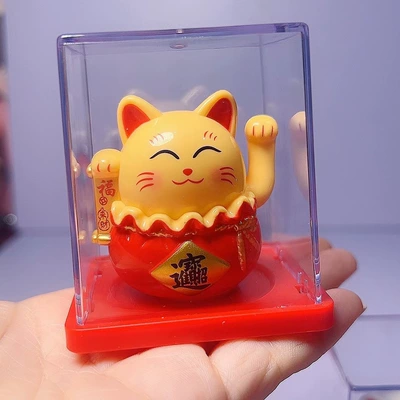 Wholesale 2inch Waving Hand Bring in: Car ornaments - 25inch-668cm-8018-two-inch-money-bag-cat-yellow
