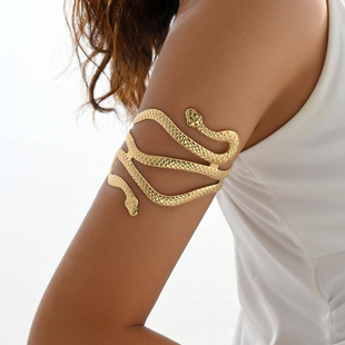 European and American Fashion Stylish Punk Metal Exaggerated Snake-Shaped Winding Arm Ring Creative Cut Out Opening Adjustable Body Chain