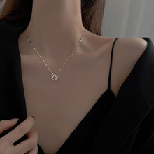 立体方形项链女小众设计感项链冷淡风锁骨链2024年新款气质高级感