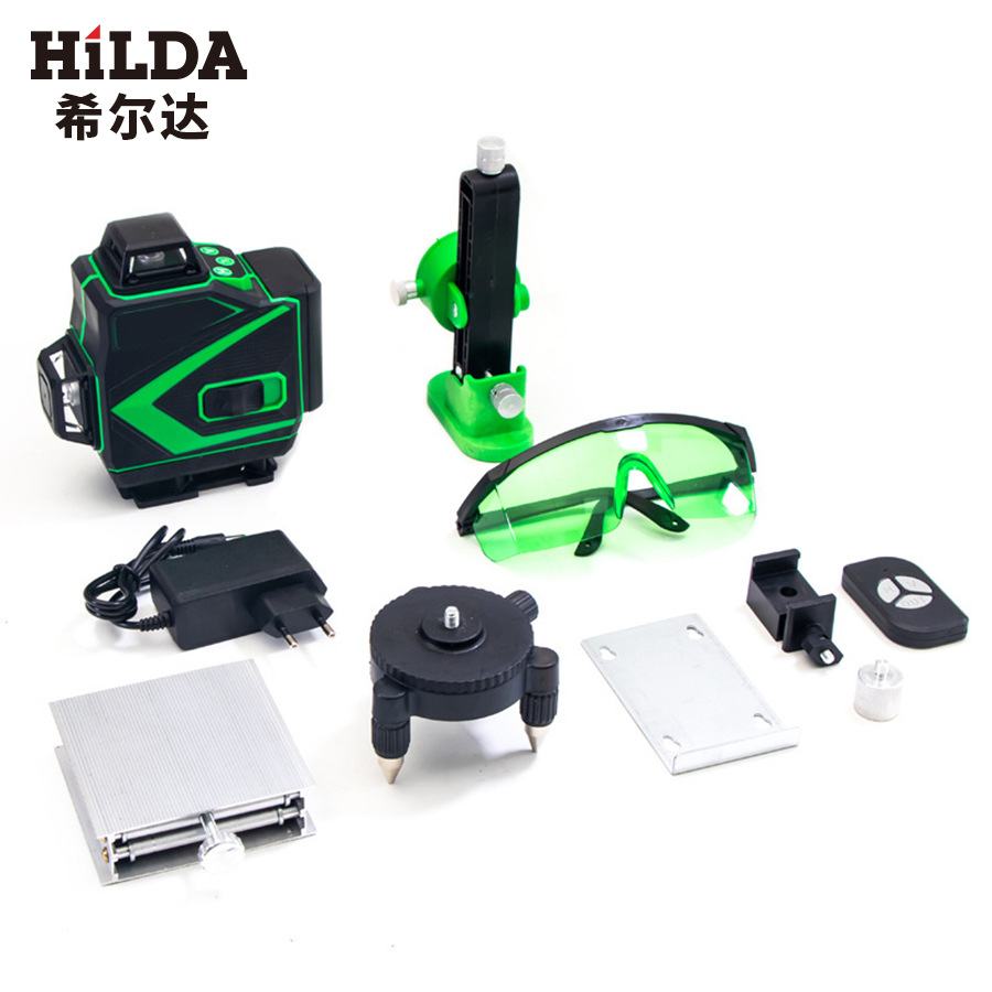 Medidor de agua infrarroja Luz verde 12 líneas 16 líneas Instrumento de nivelación de suelo automático de alta precisión Espesaje ajustable con protección verde