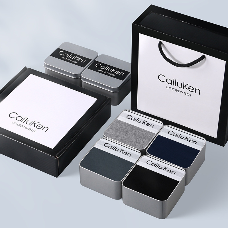 QARIEN & CK Men's Underwear Cotton Breathable Boxers Men's Boxes Youth Boyfriend Gift Boxes