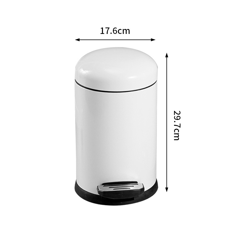 Hogar Flip basura puede al por mayor pedal cocina baño cesta de basura con tapa pedal mudo cubo sanitario