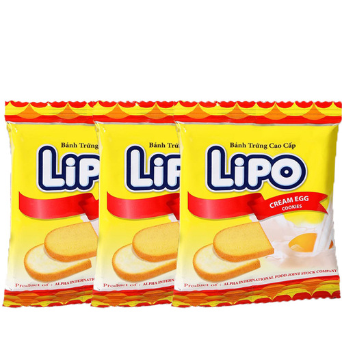 Bulk wholesale of Vietnamese imported Lipo rusks 300g original durian coconut butter chocolate breakfast biscuits