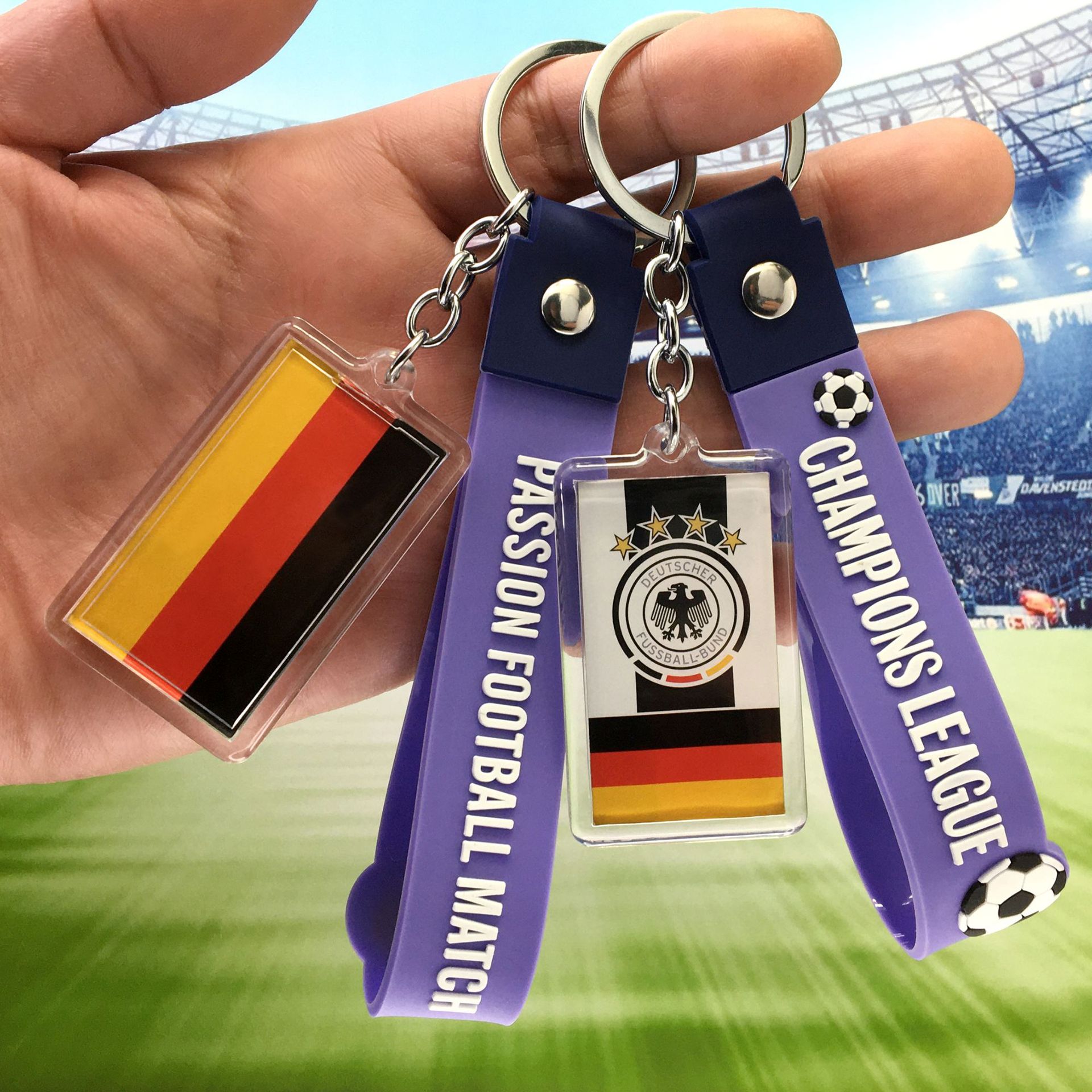 欧洲杯东道主-相框挂件德国队队徽-柔蓝手带