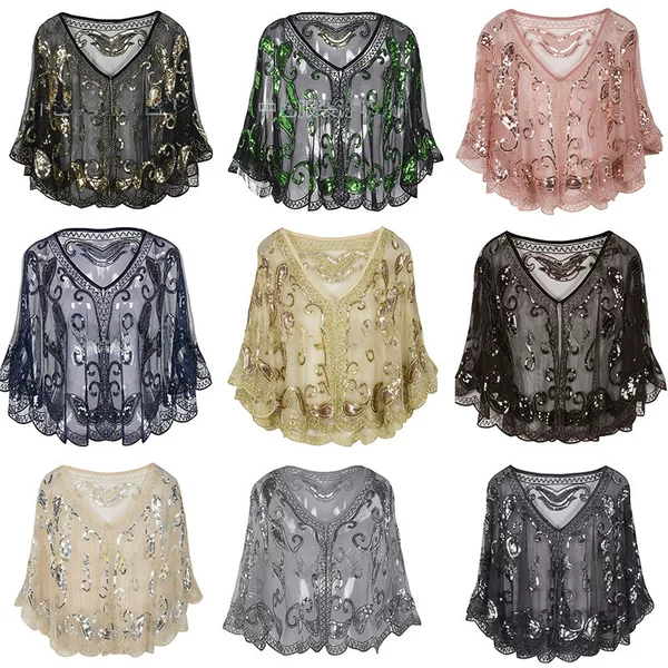 Christmas Annual Meeting Evening Dress for Women Cross-Border New Autumn and Winter Sequined European and American Wedding Dress Shawl Amazon
