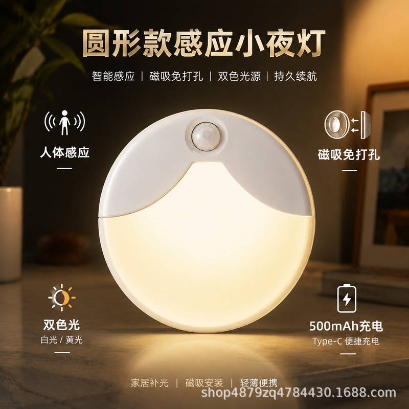 Smart LED motion sensor light, magnetic self-adhesive wireless night light for corridors, kitchens, and entrances, cross-border foreign trade Smart LED motion sensor light, magnetic self-adhesive wireless night light for corridors, kitchens, and entrances, cross-border foreign trade