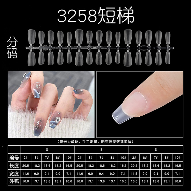 30 piezas de puntas de uñas transparentes, envasadas en tiras, no requieren limado, uñas semiadhesivas, uñas especiales para uñas artificiales hechas a mano.