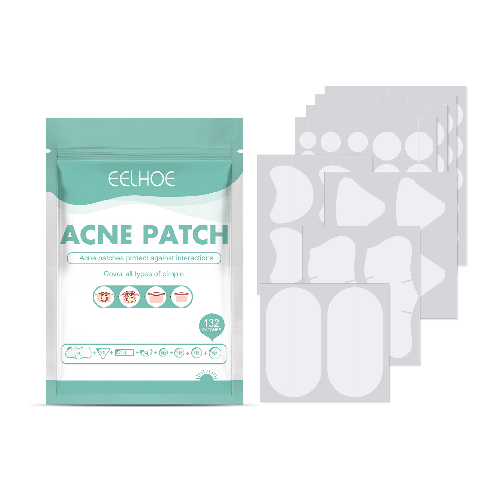 EELHOE Removing facial mask Mild and Non irritating Lighten Marks Healing Acne Repair Patch_voghion.com