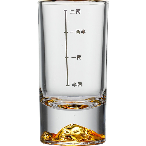 Manufacturer's gold-marked crystal glass one-two-two-two white wine cup household gold foil Jinshan liquor cup wholesale