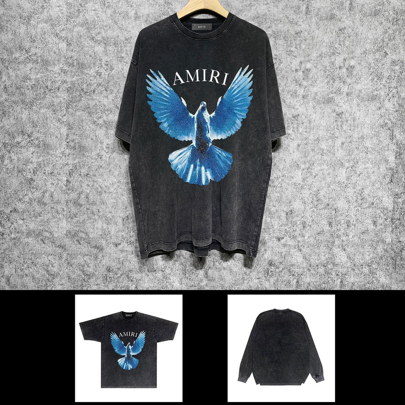 Always in stock: European and American trendy brand Amiri VINTAGE T SHIRT, washed and distressed, vintage short-sleeve T-shirt Always in stock: European and American trendy brand Amiri VINTAGE T SHIRT, washed and distressed, vintage short-sleeve T-shirt