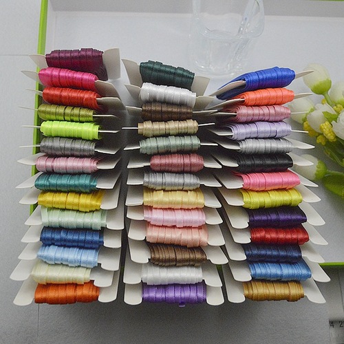 Dual-sided encrypted ribbon 3mm colorful ribbon silk ribbon DIY floral bouquet bow ribbon decoration gift bookmark ribbon F055