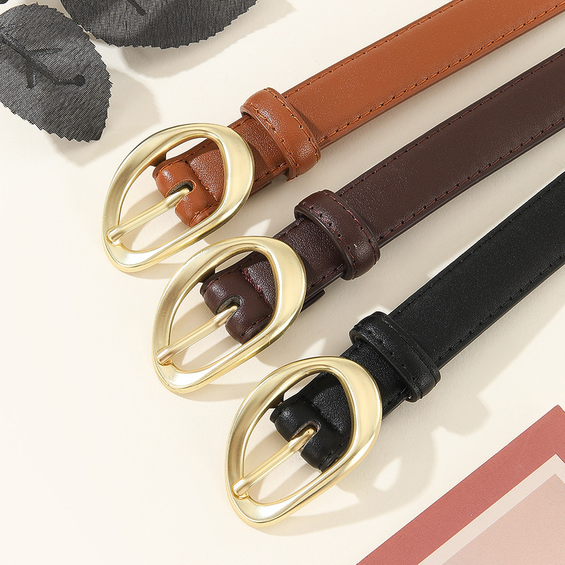 Korean Style New Women's Pu Leather Belt Fashion Trendy Jeans Belt Alloy Pin Buckle Casual Pants Belt Wholesale