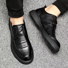 Men's 2023 New Fashion Trend Comfy Casual Flat Sneakers Simple and Convenient Leather Shoes