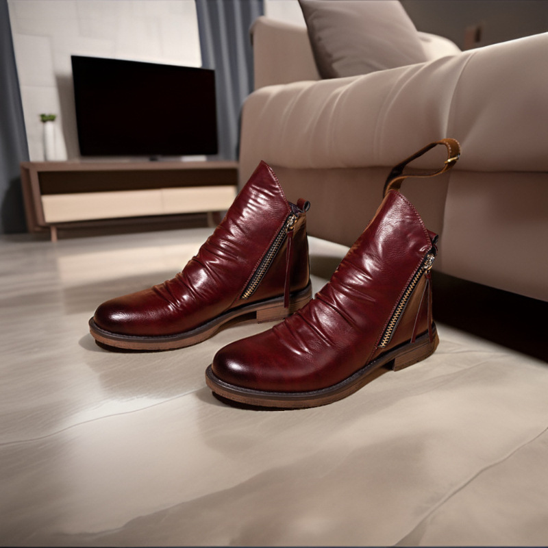 Férfi cipők Ősz és Tél Kétoldalas Cipzár Csúszásgátló Aljjal Férfi Csizmák Férfi Cipők Bojtos Csizmák Férfi Bőr Csizmák Nagy Méretben_voghion.com