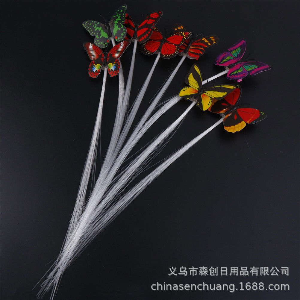 Colorido luminoso mariposa trenza LED luminoso trenza flash trenza colorido falso pelo luz bar fuentes del partido