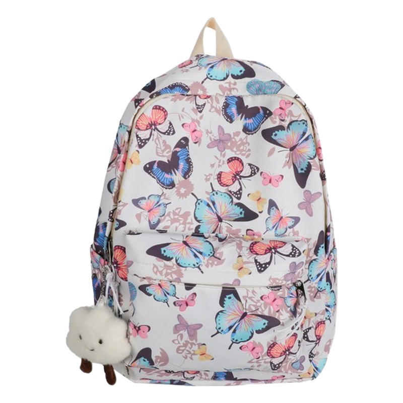 2023 primavera y verano nueva mochila casual estilo coreano bolsa de estudiante de secundaria mochila de mariposa mochila