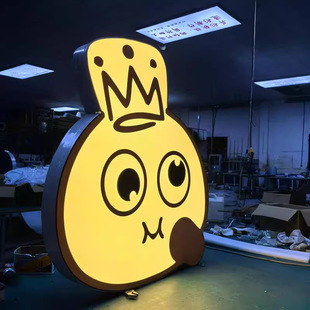 Billboard New 3D Moving Eye Light Box Wall-Mounted Outdoor Internet Celebrity Jumping Door Round Luminous Sign