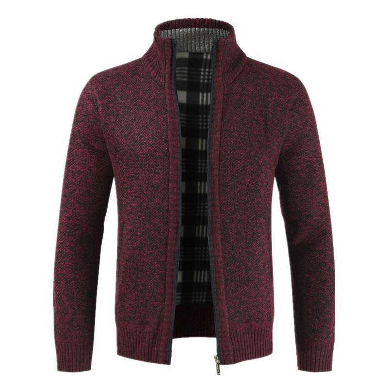 ¡Famoso! Cárdigan de punto, suéter, cuello alto para hombre, chaqueta con cremallera, suéter cálido, suéter, marea