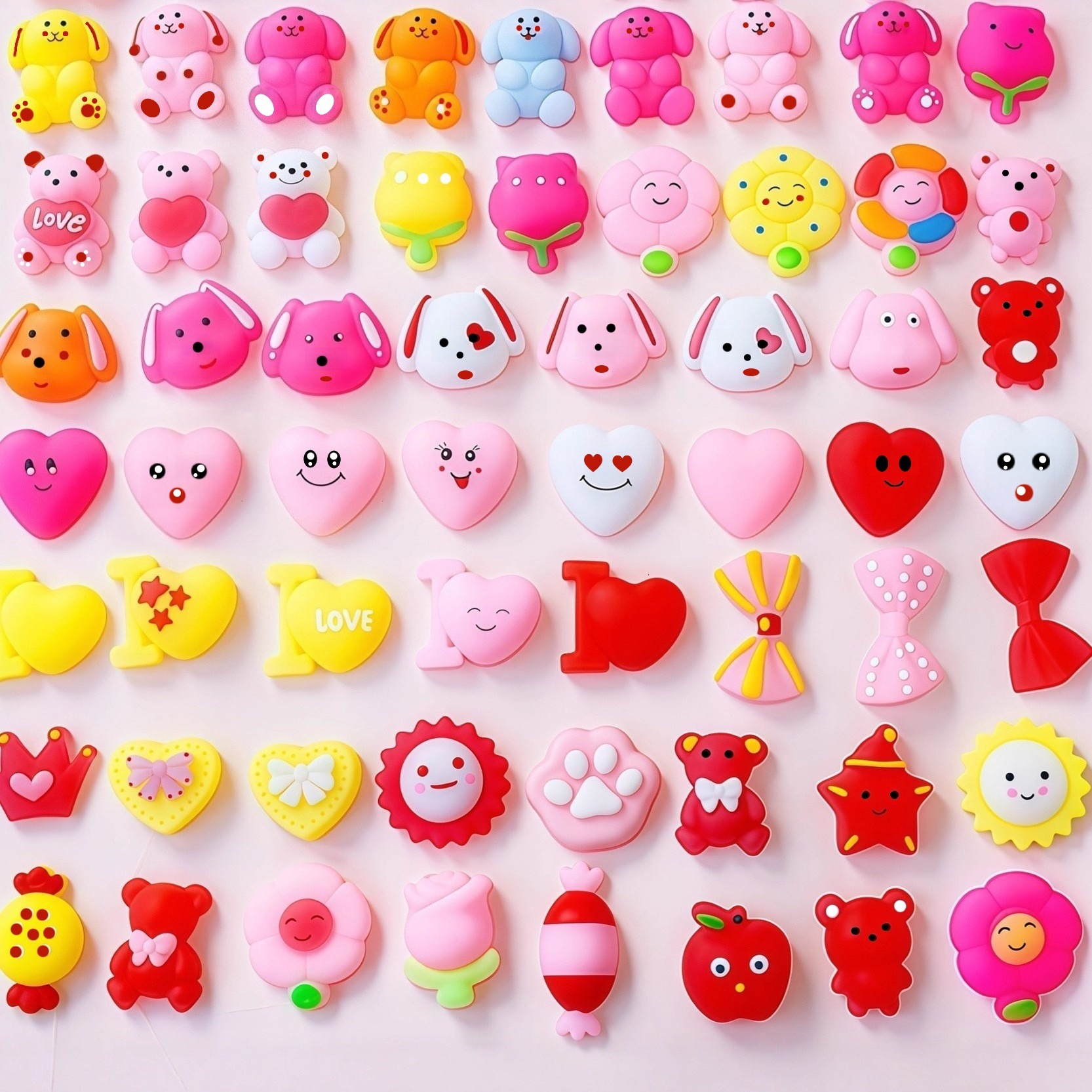 跨境创意情人节高颜值超萌解压捏捏乐发泄玫瑰爱心小熊玩具批发