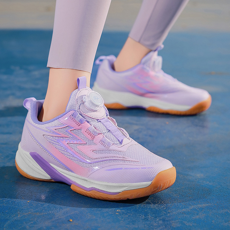 Children's Badminton Shoes with Rotating Buckle, Boys' and Girls' Tennis Shoes, Volleyball Shoes, Baseball and Football Lightweight Training Sports Shoes