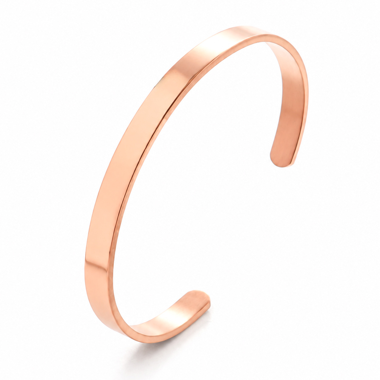 Pulseras de pareja populares europeas y americanas, joyería de metal con superficie lisa, magnética, ajustable y de extremo abierto para hombres y mujeres.