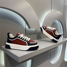 男士新款夏季网面透气网面运动休闲男鞋厚底板鞋百搭小白潮鞋