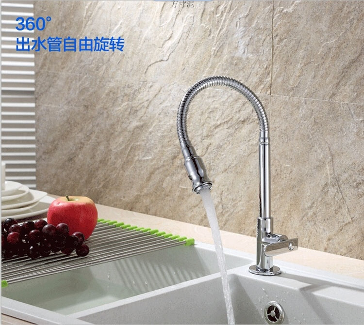 All-copper kitchen, stainless steel basin, water washing faucet, single-cold vegetable washing basin, balcony rotating sink faucet factory undefined