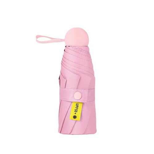 Mini Portable Pocket Capsule Umbrella Gift Umbrella with Logo Printing, Rain and Sun Dual-Purpose Black Rubber Umbrella, Small and Foldable