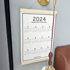 INS Nordic Style 2024 Calendar Poster Student Dorm Calendar Canvas Print Waterproof Background Wall Decor