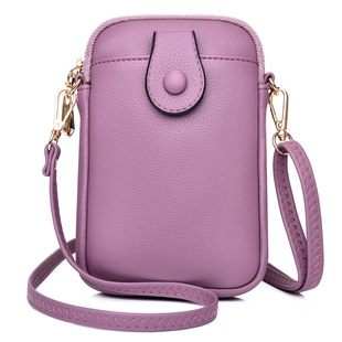Soft leather small bag for women 2021 New Korean style simple vertical phone bag ins versatile middle-aged mom coin purse