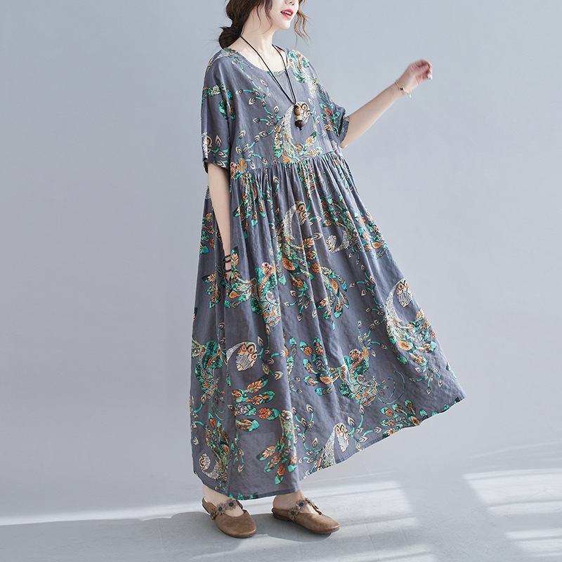 knee length dresses for ladies Plus Size Casual Floral Sundress – 2020AVE main image 0