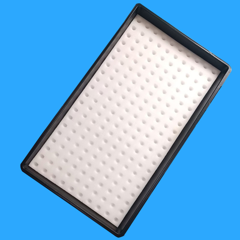 Compre uno gratis bandeja de cultivo de plántulas negras bandeja doméstica profundizar la hidroponía de plántulas cultivadas sin suelo esponja de agujero redondo de vegetales de hoja