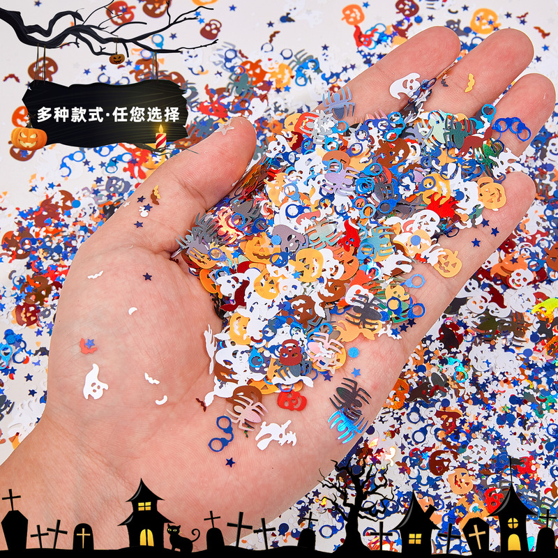 Cross-border Halloween nail art sequins jewelry suit pumpkin skeleton spider flash nail polish glue DIY crafts Cross-border Halloween nail art sequins jewelry suit pumpkin skeleton spider flash nail polish glue DIY crafts