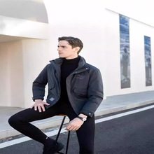 龙达【专柜同款】男士时尚立领加厚保暖可脱卸羊毛领羽绒服M16958