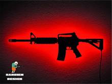 外贸爆款 M4A1步枪枪械模型led灯遥控发光壁灯装饰气氛灯游戏室