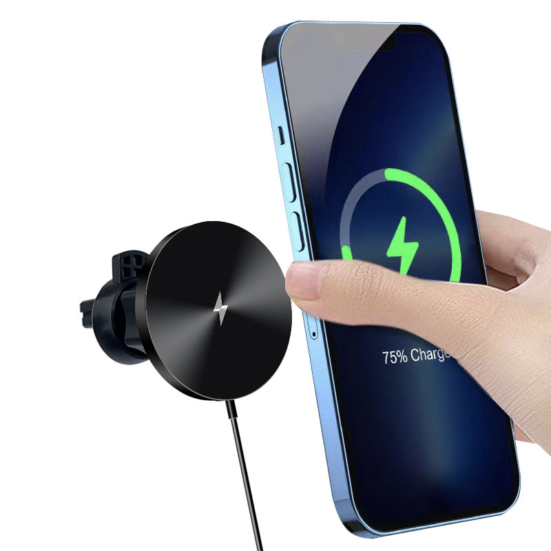 Nuevo cargador inalámbrico de coche magnético MagSafe para Apple móvil C12 coche magnético cargador inalámbrico