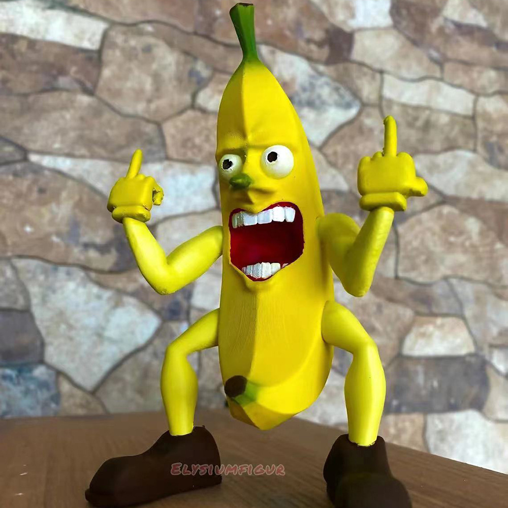 (2개) 국경을 넘나드는 새로운 스푸프 MR. BANANA 수지 공예 장식품 사악한 시뮬레이션 바나나 모델 데스크탑 장식